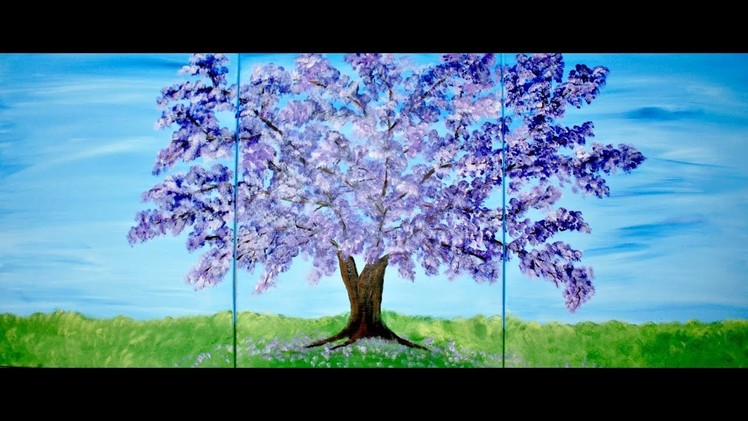 Acrylic Tree Trio Canvas Speed Painting Tutorial