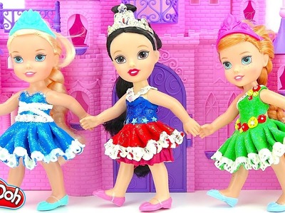 Baby Doll BALLERINA Fashion DIY dresses for Anna Elsa Mulan! Play doh kids