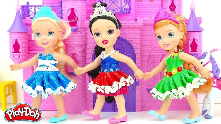 Baby Doll BALLERINA Fashion DIY dresses for Anna Elsa Mulan! Play doh kids