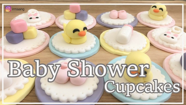 【Baby Shower】How to make Baby Shower Cupcakes (3 mins)｜ Irma's fondant cakes