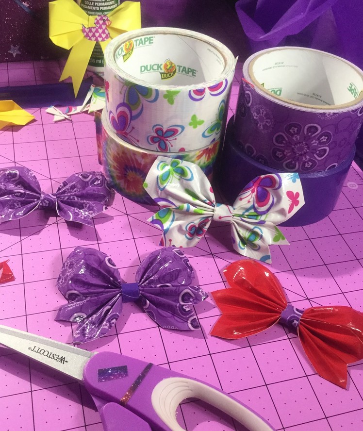 Butterfly bows using duct tape