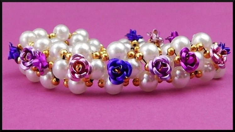 DIY | Blumen Perlen Armband | Schmuck | Beaded flower. roses bracelet | Beadwork jewelry
