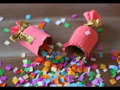 DIY Confetti Popper. DIY Party Poppers.DIY toilet paper roll popper