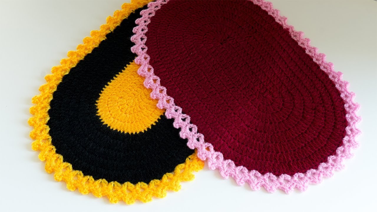 DIY Crochet Tutorial How to crochet an oval placemat by DIY Stitching