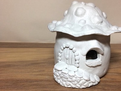 DIY DAS paper Clay Brick Fairy House Lantern  Night Light House Craft Idea