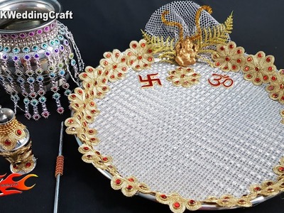 DIY Decorative pooja thali | Wedding Plate Decoration | JK Wedding Craft   146