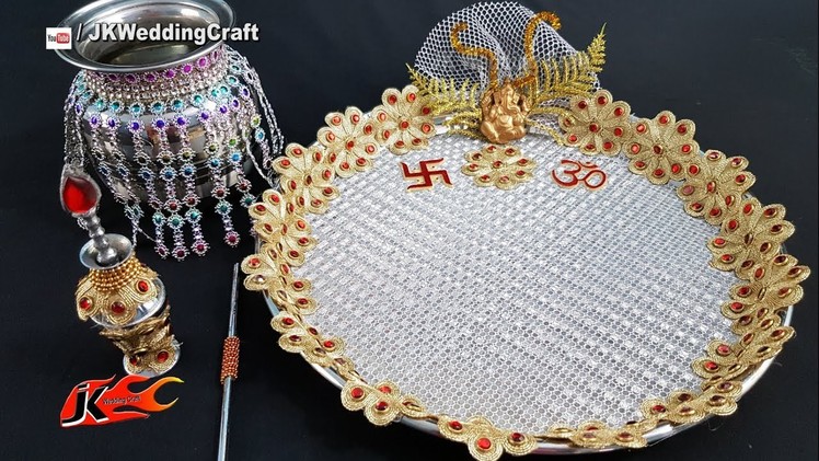 DIY Decorative pooja thali | Wedding Plate Decoration | JK Wedding Craft   146