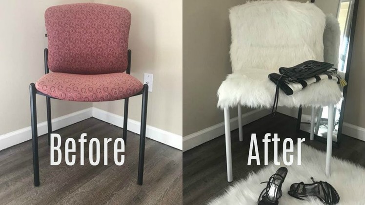 DIY FUR CHAIR UPCYCLE | $1 THRIFT STORE DIY