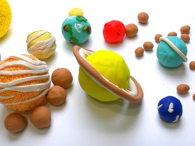 DIY How to make Play Doh Solar System Planets & its Moons How many Moons in universe Kids Play dough