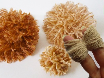 DIY How to make Yarn Pom Poms with your Fingers | Yarn Balls using your Hand | Pom Pom Tutorial Easy