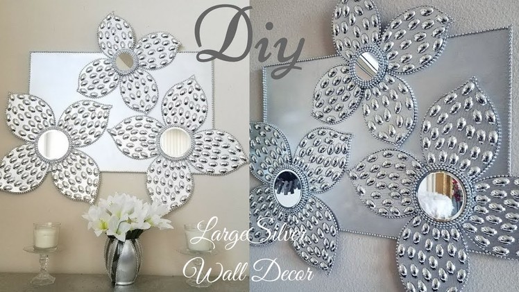 Diy Large Silver Wall Decor Using Dollar Tree Items|Simple and Inexpensive Wall Decor!