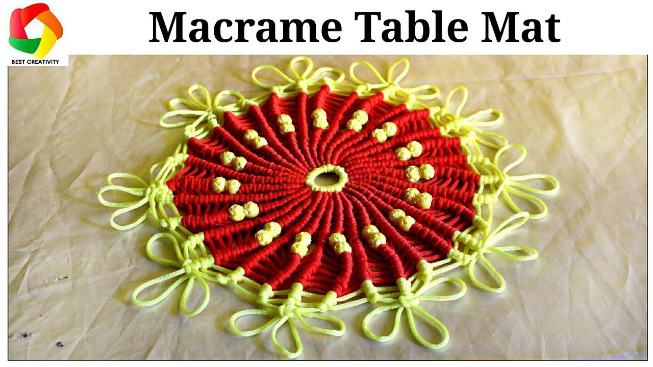 DIY Macrame Table Mat, Thali cover