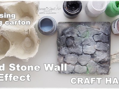 DIY Old Stone Wall Effect ♡ Craft Life Hack ♡ using egg carton ♡ Maremi's Small Art ♡
