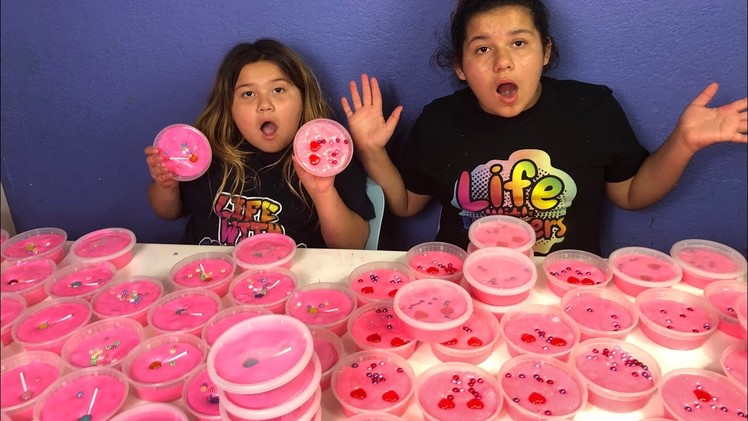 DIY SLIME VALENTINES FOR SCHOOL - MAKING 2 GALLONS OF FLUFFY SLIME FOR SCHOOL