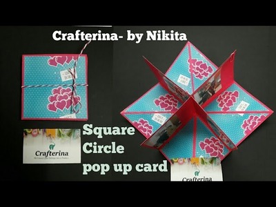 DIY | square circle pop up card |card for scrapbook, explosion box