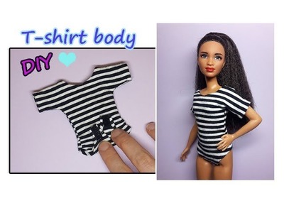 DIY Tutorial Barbie dress: T-shirt body with velcro - maglietta body con velcro