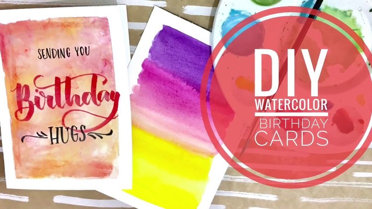 Easy DIY watercolor Card Tutorial- Step By Step Handmade Valentines. Birthday Card Tutorial