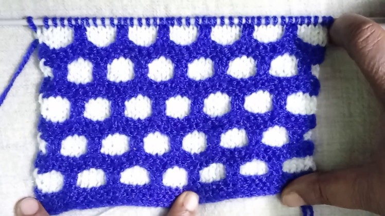 Easy Two Color Knitting Pattern No.71(बिना डबल धागा चलाए )|Hindi