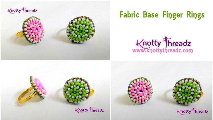 Fabric Jewelry | Fabric Base Finger Rings Or Studs | DIY Idea within Rs.10 | www.knottythreadz.com