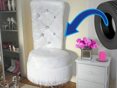 Glamorous Upholstered sofa chair from Tyre.DIY furniture for cheap.