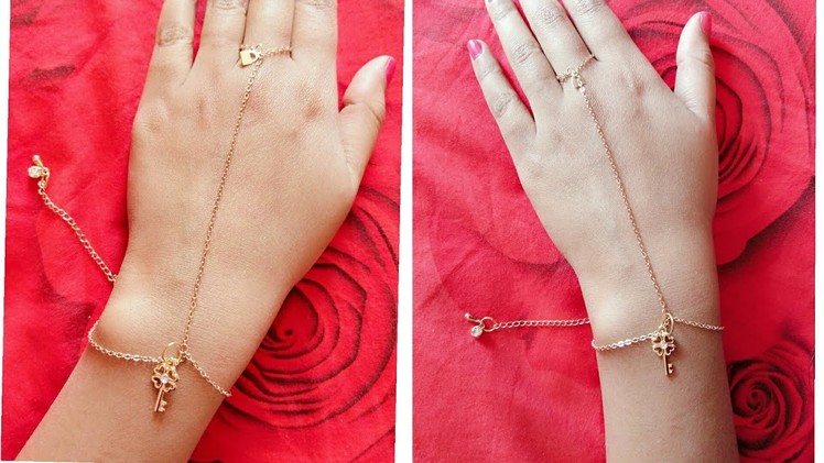 Hand and ring chain.bracelet DIY.simple haathphool jewellery DIY.jewellery making