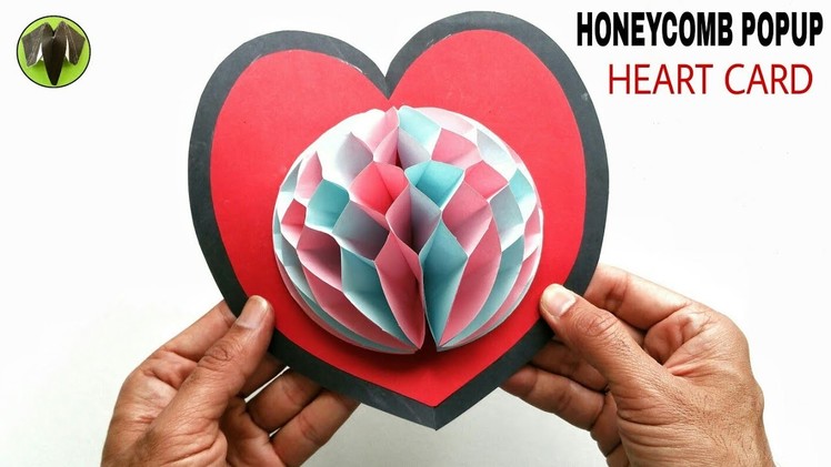 Honeycomb Popup Heart Card  for Valentine's Day - DIY Tutorial - 882