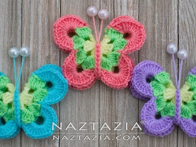 How to Crochet Sweet Simply Butterfly - DIY Tutorial Butterflies Mariposa Borboleta