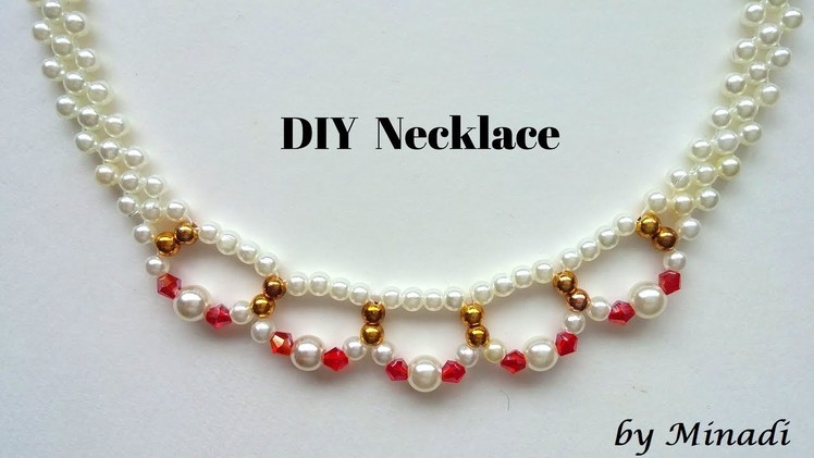 How to make a necklace.  Beaded necklace tutorial.  jewelry making idea