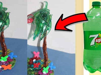 How to Make Coconut Tree With Plastic Bottle - Best Out of Waste Recycled Crafts - Waste Bottle