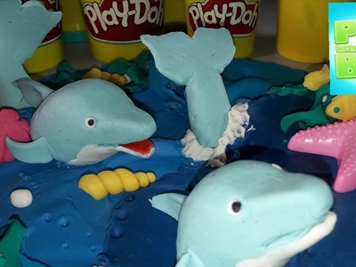 How to make DOLPHINS & CORAL Paradise of Play Doh. Creative DIY. CRAFTS. Tutorial for kids.