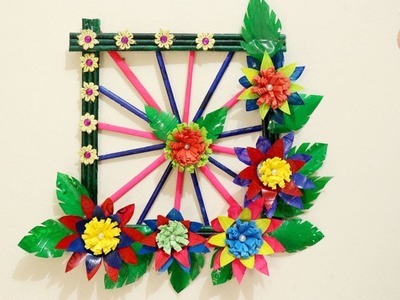 How to make easy wall hanging idea using plastic bottle and paper - Reuse and upcycle old things