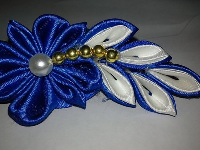 How to make ribbon hair clips.diy craft idea.ribbon flower tutorial|