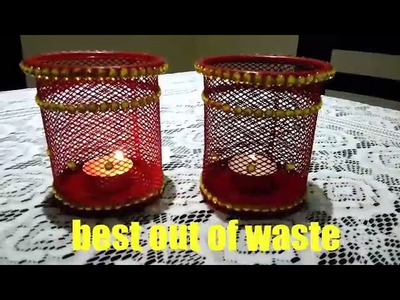 How to make tealight holder at home.best out of waste by #anvesha,s creativity
