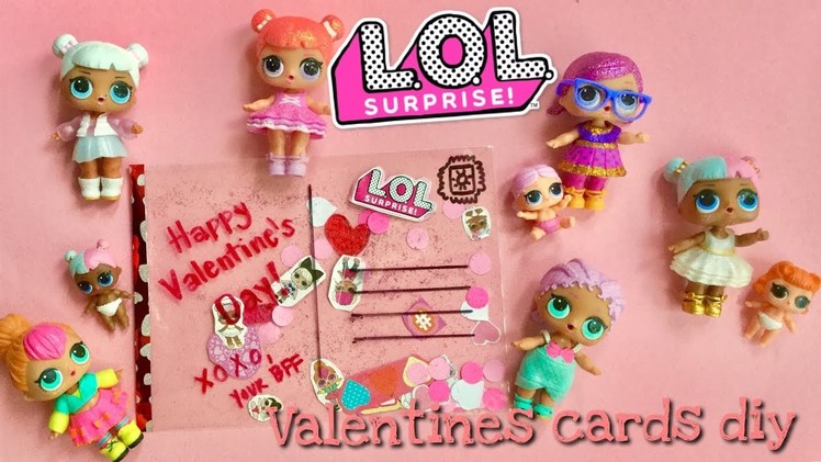 LOL Surprise Confetti pop Valentine’s Day card craft diy