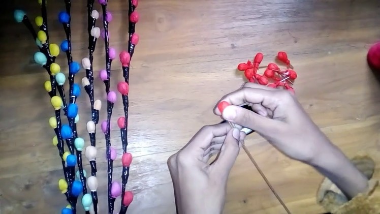 Make stick flower with shoping bag 2018 [How to] |Sj tutorials|
