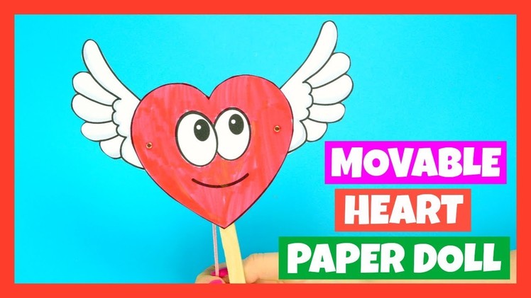 Movable Heart Paper Doll Valentines Craft for Kids