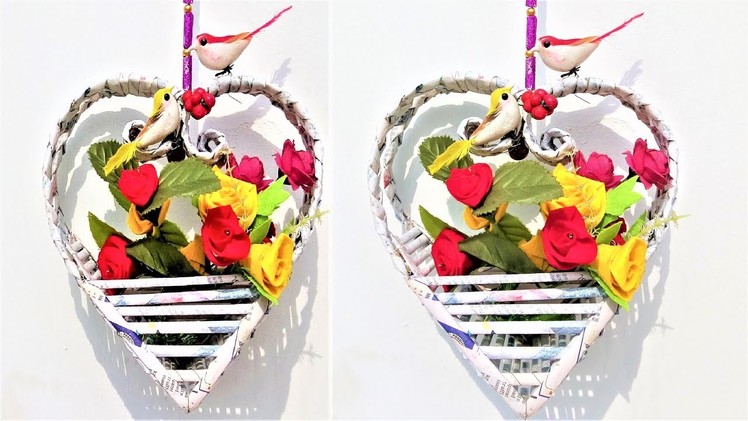 Newspaper Craft | DIY Newspaper Hanging Flower Basket | Best out of Waste