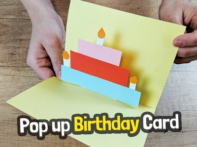 Pop up birthday card craft for kids - easy DIY