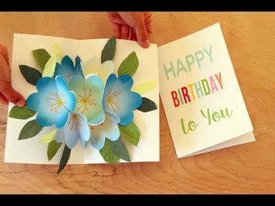 Pop up Bouquet Easy DIY Birthday Card and Mother's Day Card with Printable Templates