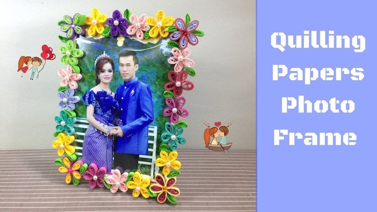Quilling Photo Frame Easy Tutorial -  paper quilling designs - Diy  paper folding &  paper craft