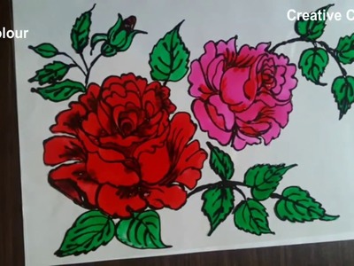 Rose Paint On Glass Full Tutorial | Rose Day Special | creative craft art