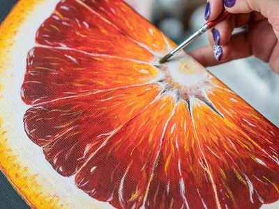 Sicilian Orange - Acrylic painting. Homemade Illustration (4k)