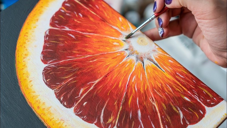 Sicilian Orange - Acrylic painting. Homemade Illustration (4k)