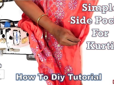 Side Pocket For Any Kurti. Dress | Simple | Easy | Diy | How To Tutorial