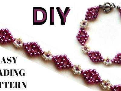 Simple beaded pattern  Bracelet making tutorial  DIY Bracelet with beads