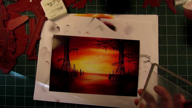 Stampscapes 101: Video 25A.  Cypress Sunset.  Part 1 of 3.