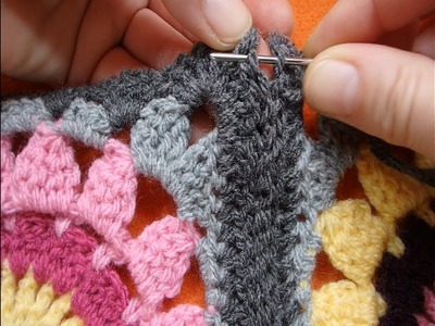 02. How to Join Granny Squares with  Invisible, Flat ,Hidden, Seam