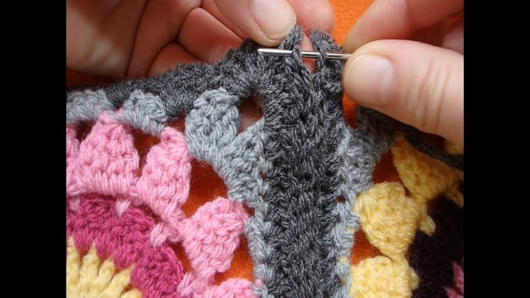 02. How to Join Granny Squares with  Invisible, Flat ,Hidden, Seam