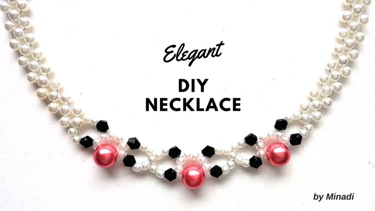 Beaded necklace.  Easy beading pattern for beginners. Diy necklace