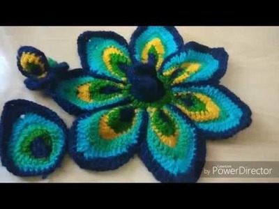 Beautiful Peacock dress size2-3-4 amazing crochet design